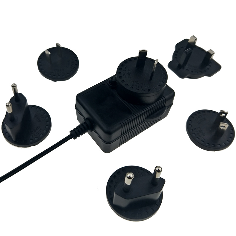 La UL CE GS C-tick enumeró el adaptador de corriente del enchufe intercambiable 24w 12v 2a