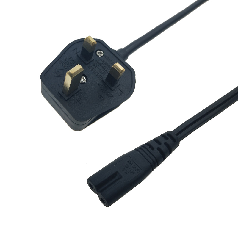 Cable de alimentación con conector UK C8 de 2 clavijas